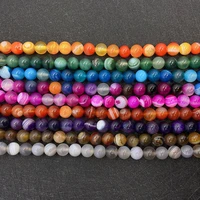 natural stone striped agate beads 6mm8mm10mm colored agate charm jewelry making diy necklace bracelet accessories 16 inch