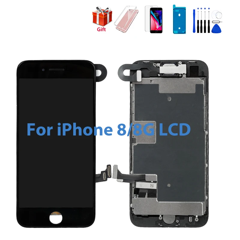 

New For iPhone 8 LCD Full Set Assembly Complete Touch For iPhone 8 Screen Replacement Black White Display Lcd Camera+Home Button