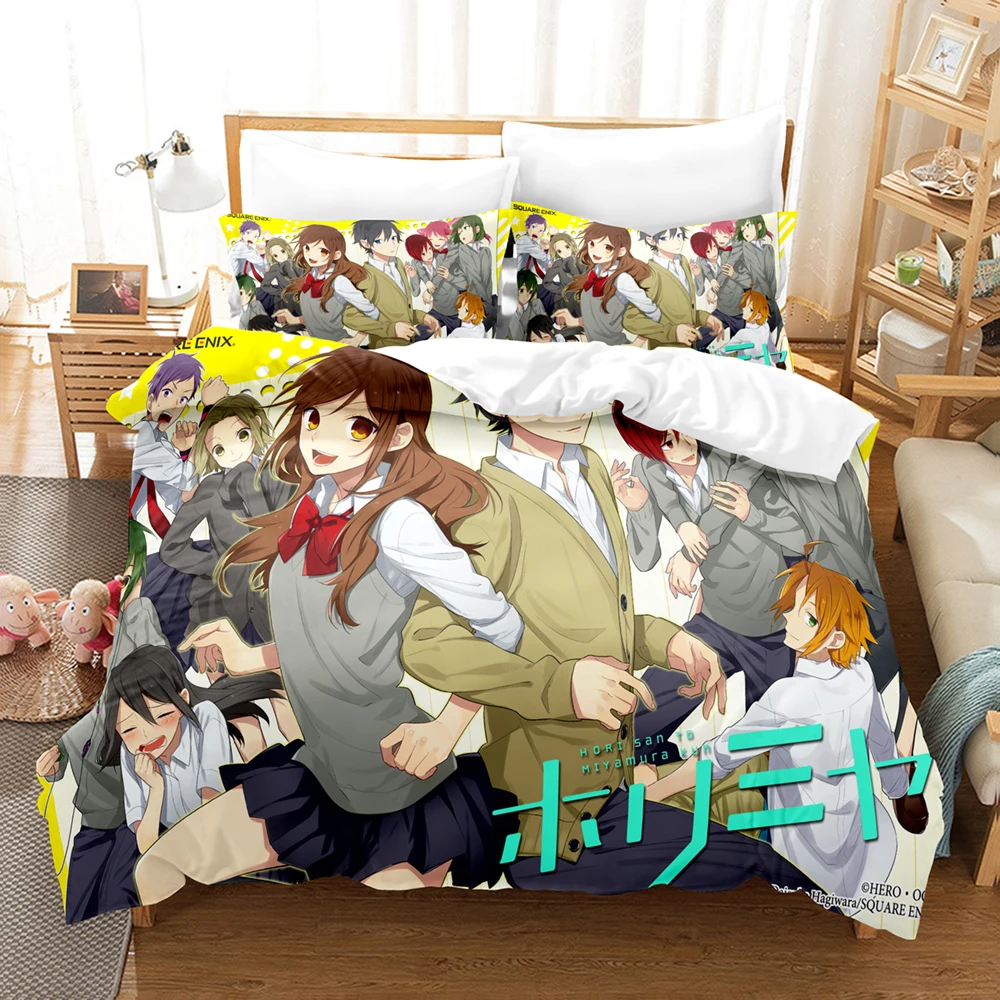 Фото Комплект постельного белья 3D Hori and Miyamura, комплект с пододеяльником и наволочкой, двуспальный комплект постельного белья для двуспальной кровати №5