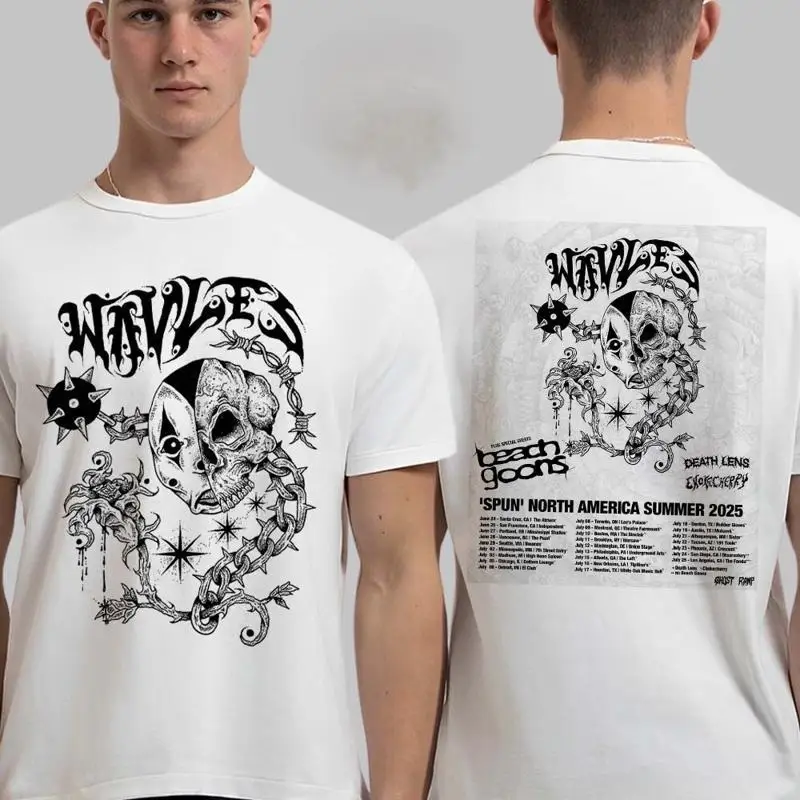 Фото Футболка Wavves Spun North America Summer 2025 Tour Fan S с двумя сторонами №1