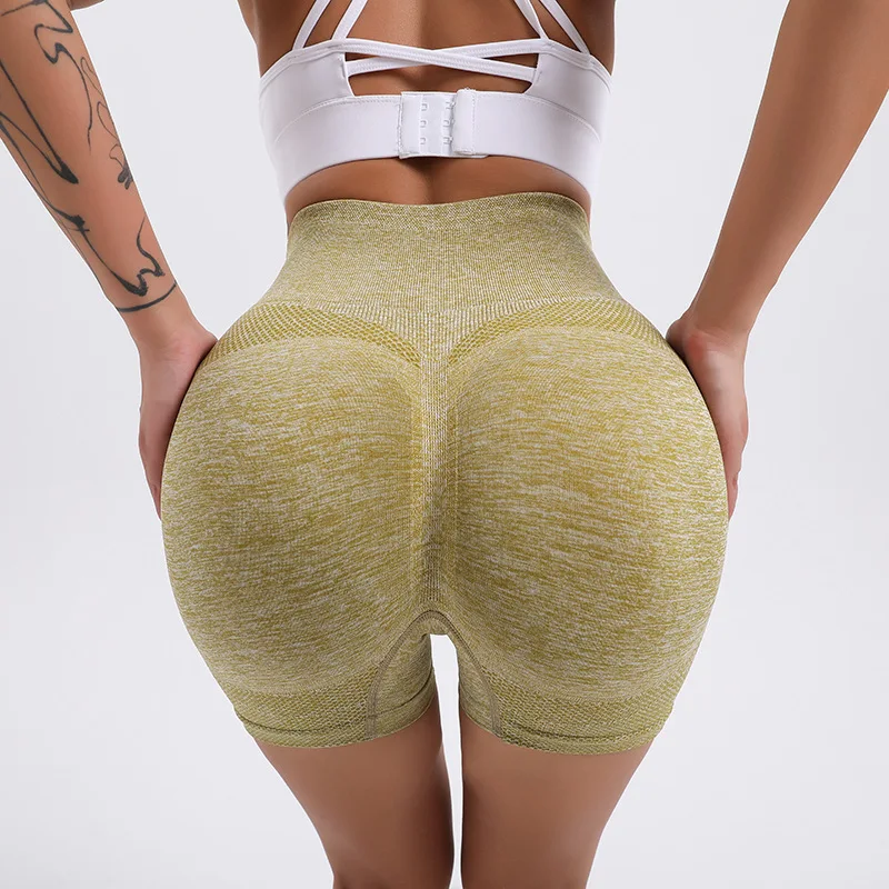 High Waist Workout Shorts Seamless For Fitness Yoga Scrunch Butt Sexy Women Running Peach Hip Legging Sport Gym