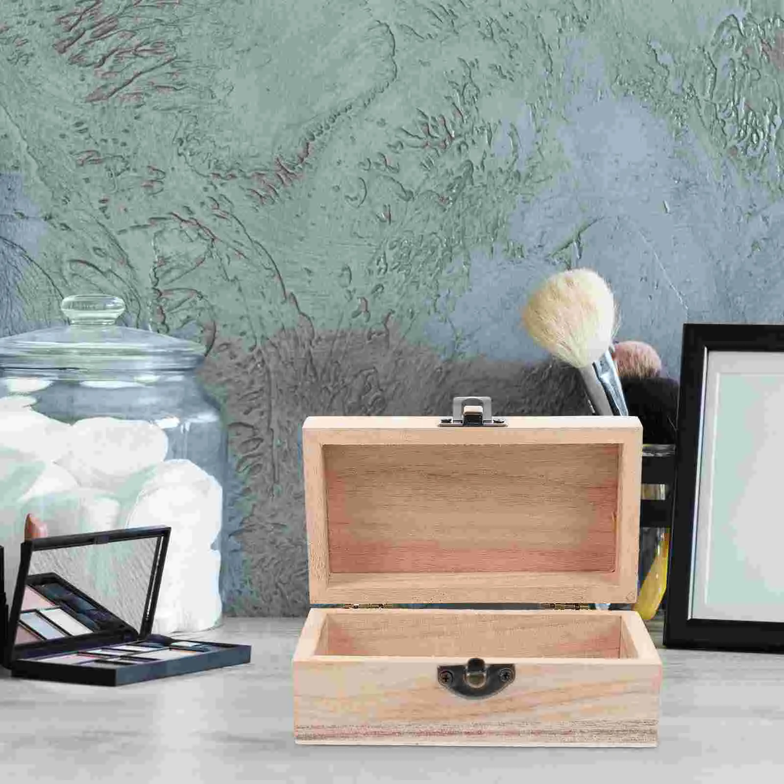 

Box Wood Wooden Jewelry Storage Unfinished Boxes Caseorganizer Treasure Small Craftkeepsake Craftsearring Diy Lid Mini Holder