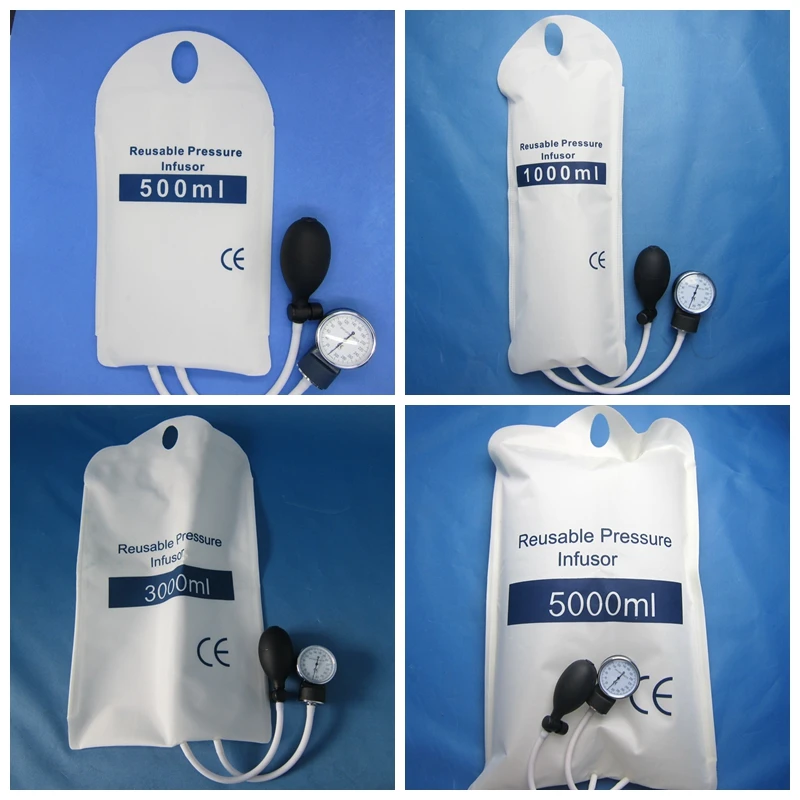 Инфузионный мешок под давлением 4 размера 500 мл 1000 3000 5000 с клапаном и колбуком для