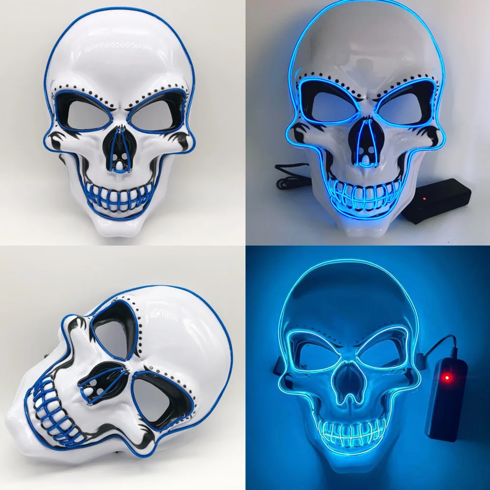 Hot Sale Halloween Mask Skull Light LED Horror Party Ghost Head Lighting Decoration Toy |