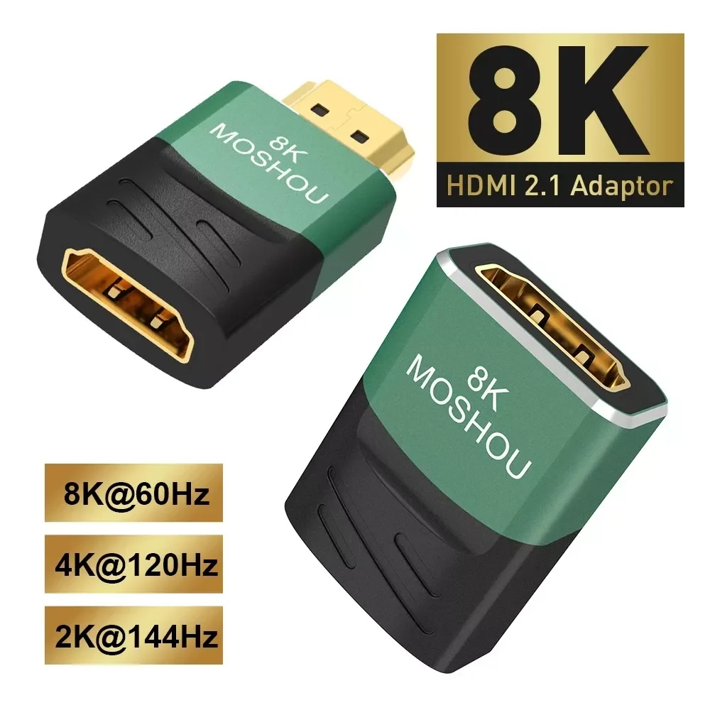 

MOSHOU 8K HDMI 2.1 Cable Adapter Male to Female Cable Converter for HDTV PS4 PS5 Laptop 4K HDMI Extender Female to Female