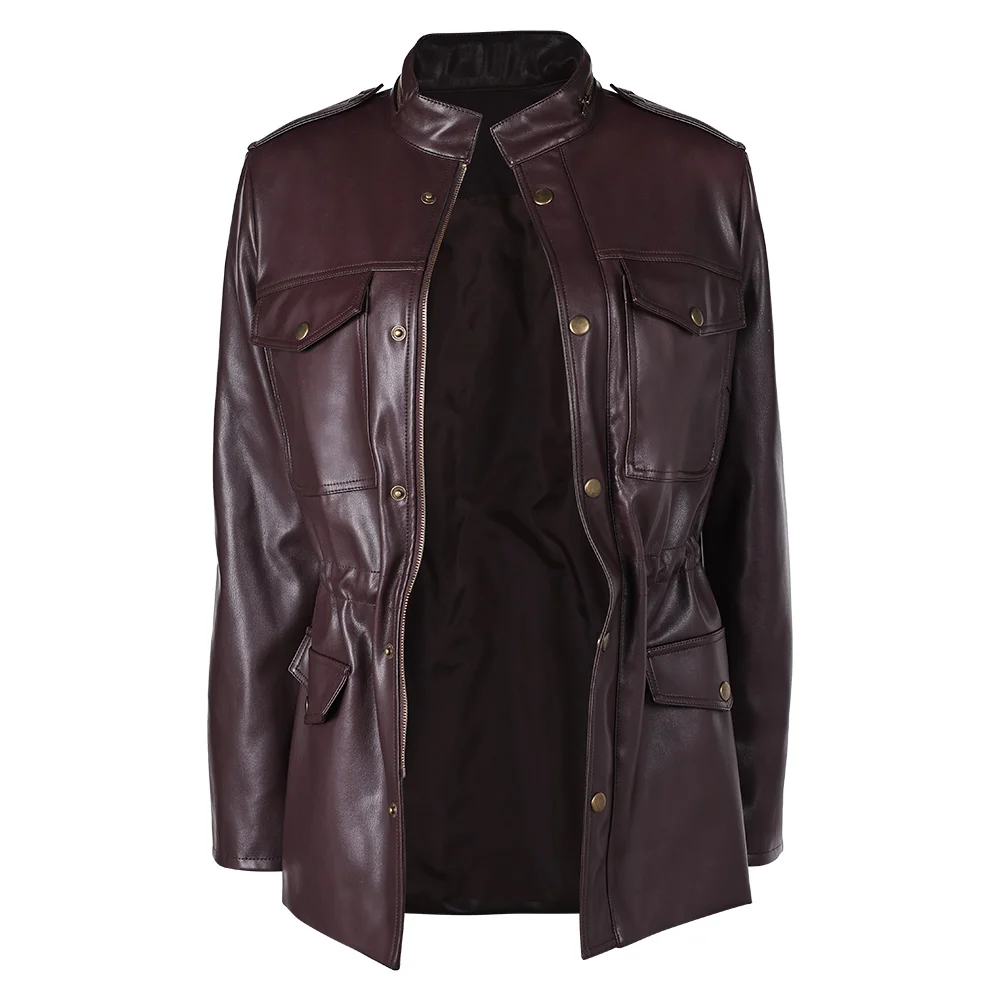 Carol Peletier Косплэй женская коричневая кожаная куртка пальто прогулочный костюм