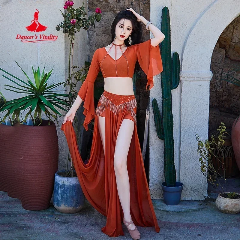 Одежда для практики танца живота легкий роскошный комплект выступлений с