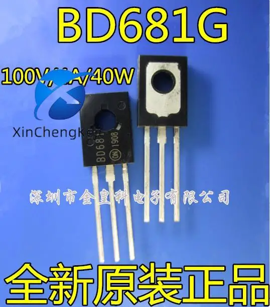 

30pcs original new BD681 BD681G TO-126 100V/4A/40W NPN Darlington power transistor