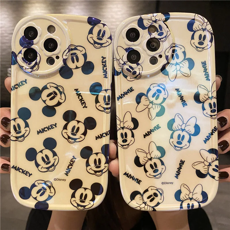 

disney minnie mickey lovers letters blu ray Phone Cases For iPhone 13 12 11 Pro Max XR XS MAX X Back Cover