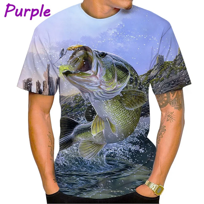 

Новинка 2022, мужская повседневная модная футболка с 3D принтом для карпа и рыбалки, крутая футболка с коротким рукавом и круглым вырезом