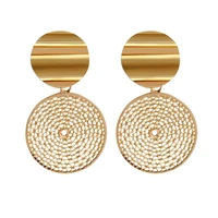 tkj new fashion and exquisite all match womens earrings jewelry gold hollow ring personality exaggerated earrings women