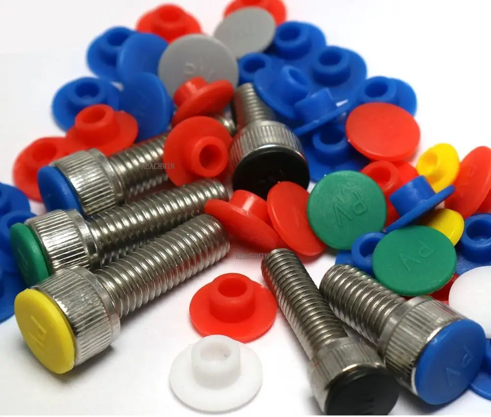 

50PCS/LOT 6Colors Plastic Screw Covers Allen Bolt Screw Nut Round Head Cover Cap Protector Practical Hex Socket Caps M3-24