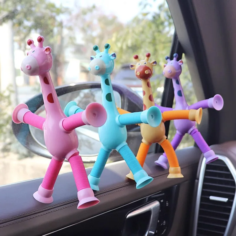 

Растягивающаяся игрушка, новинка, игрушка для декомпрессии, мультяшная присоска, телескопический жираф, различные формы, светящийся