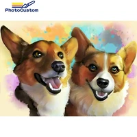 photocustom painting by number dog drawing on canvas handpainted painting art gift diy pictures by number animals kits home deco
