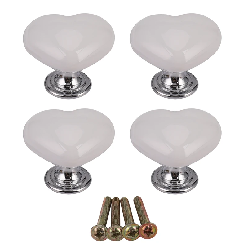 

Ручка дверная керамическая в форме сердца, 4 шт.