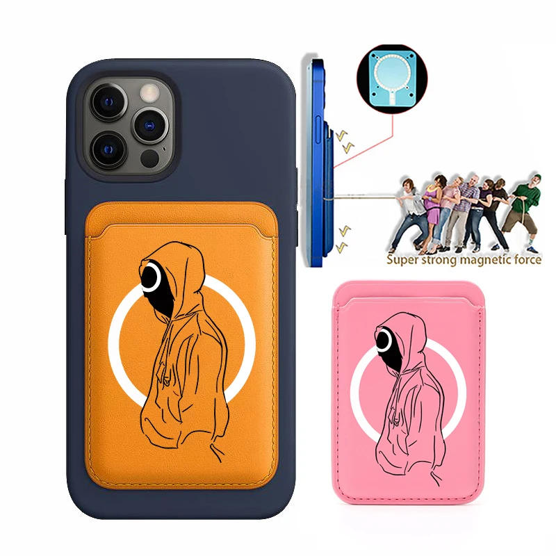 

Korean game brand For Magsafe Wallet Case Leather Magnetic Pouch ID Card Holder For iPhone 12 13 14 Macsafe Case Pocket Slots