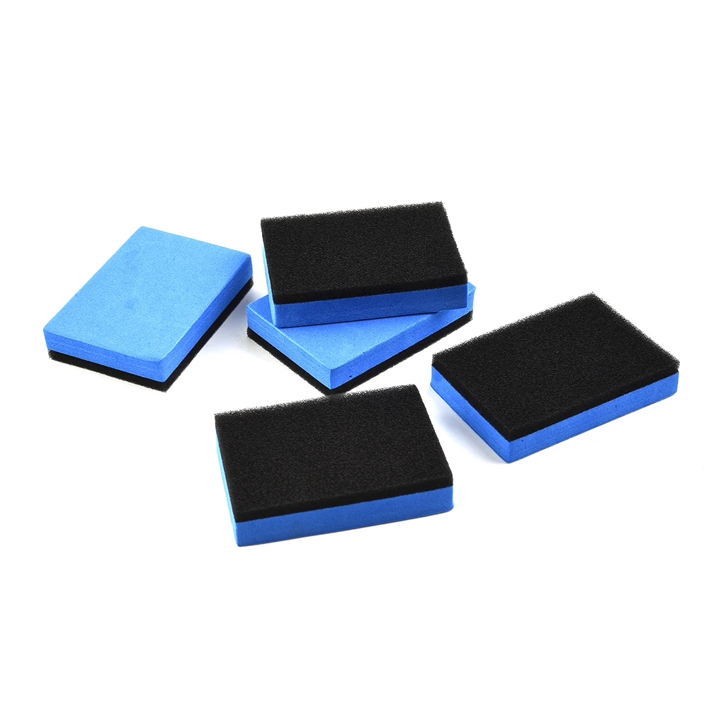 

Polishing Pads 5Pcs Ceramic Waxing Rectangle Blue+Black 7.5*5*1.5cm Car Coating Sponges Replacement Glass Nano Applicator