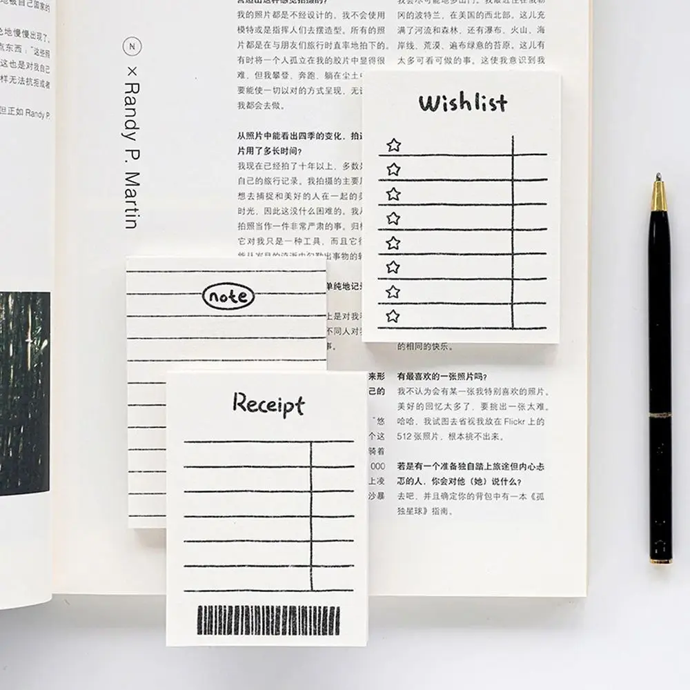 

50 Sheets Simple Line Series Memo Pad Small Journal Portable Sticky Notes Tearable Notebook To Do List Plan Notebook