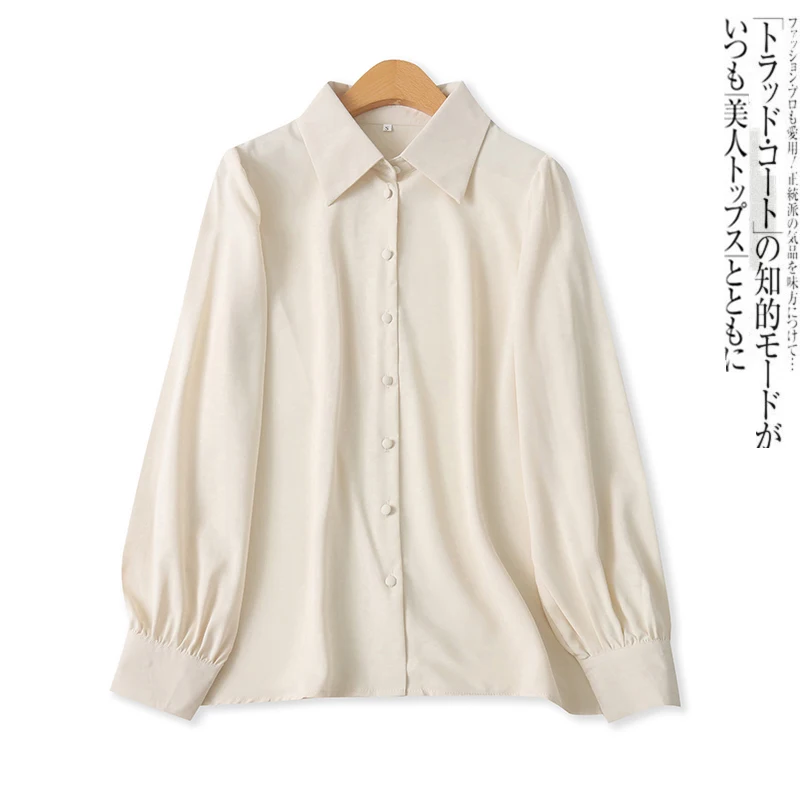 Fashion Set Autumn New Foreign Trade Women clothes Single-Breasted Lapel Long sleeve Shirts + Pleated Half-Length Midi dress ...