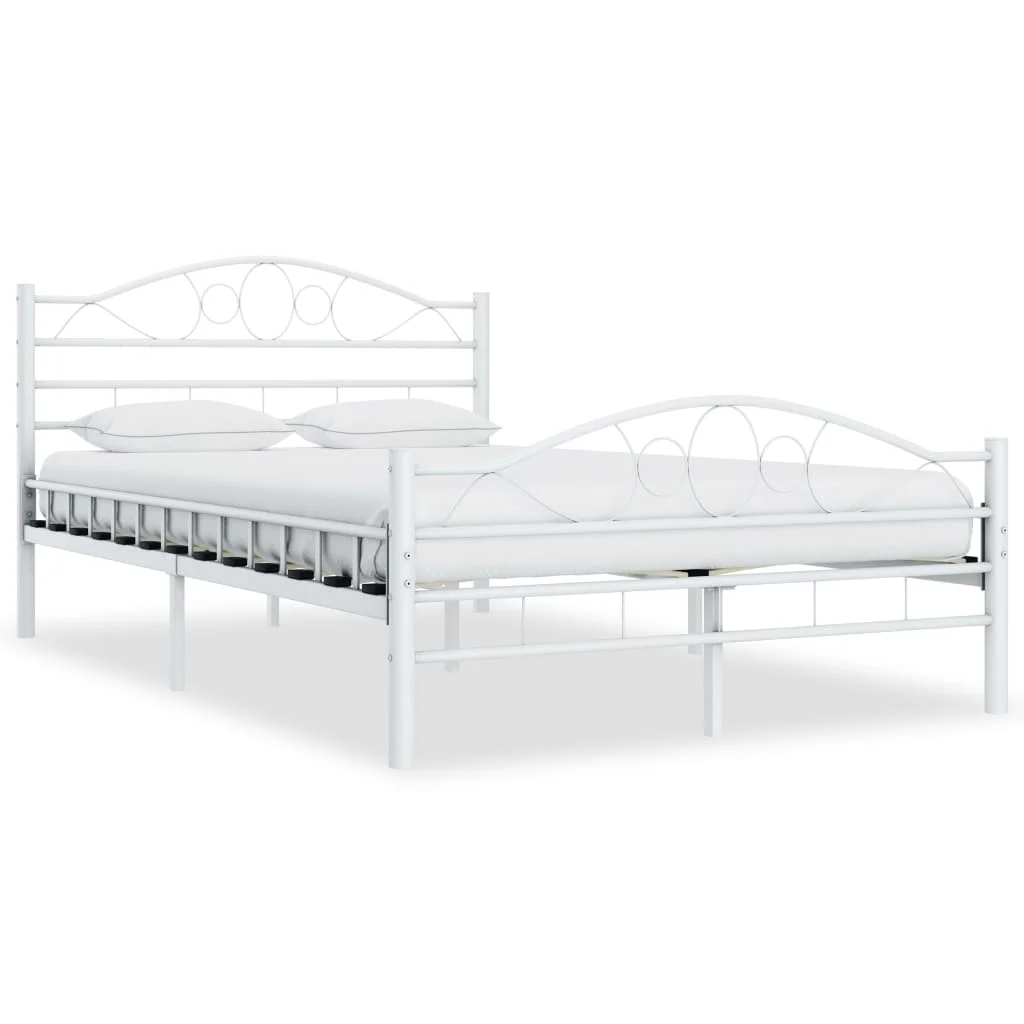 

Bed Frame, Metal Bed, Bedroom Furniture White 120x200 cm