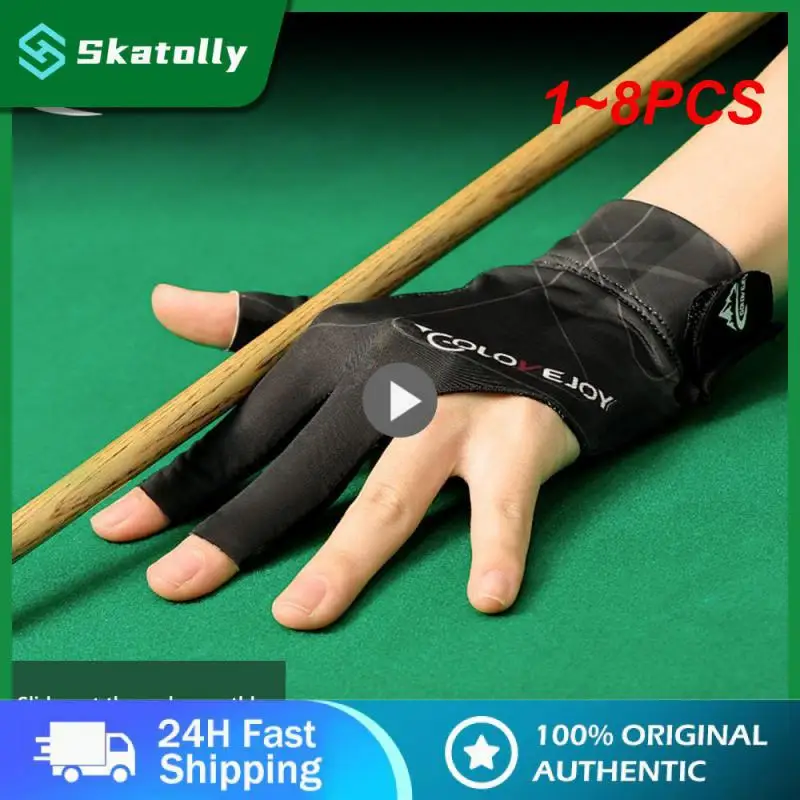 

1-8 шт., нескользящие перчатки для бильярда, 3 пальца