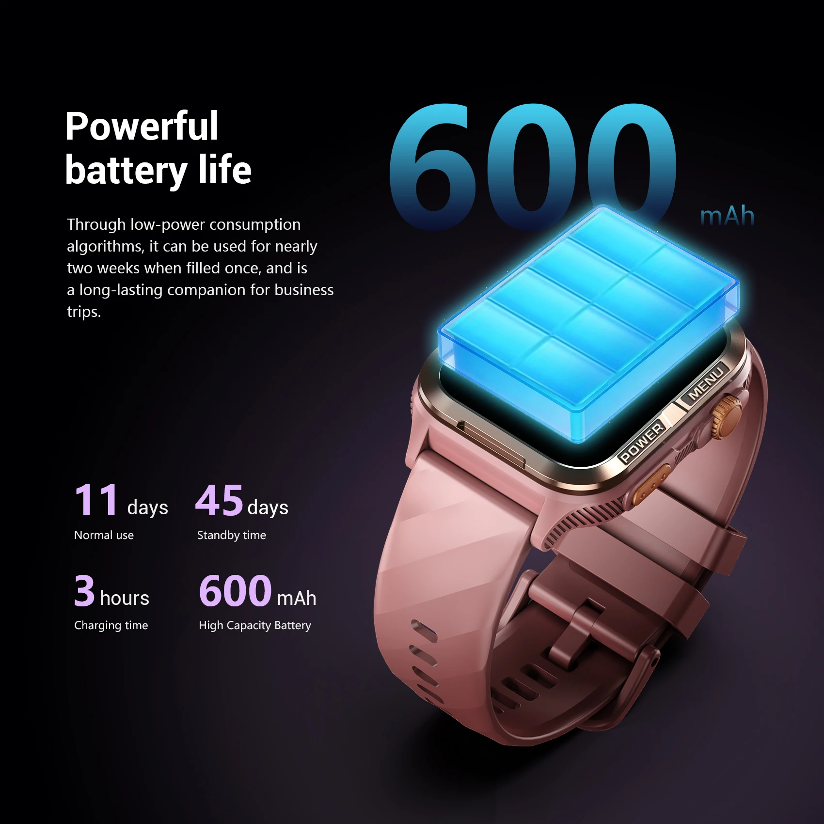 Фото Смарт-часы Blackview W10 Pro с AMOLED-экраном 1.83'', GPS, голосовым помощником AI, фонариком, аккумулятором 600 мАч, водонепроницаемостью IP67, для спорта, подарок для мужчин №3