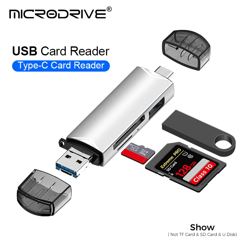 

Устройство для чтения карт памяти Usb 2,0, 6 в 1, USB Type C/Micro Usb/TF/SD