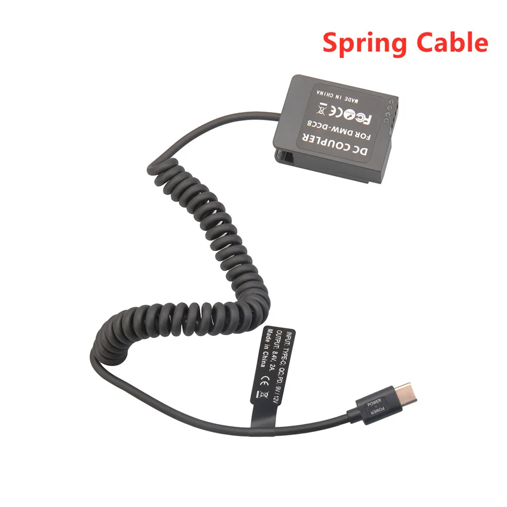 Аккумуляторная батарея DCC8 + кабель адаптера PD Type-C для Panasonic FZ200 FZ300 GH2 G5 G6 G7 GX8 Cam