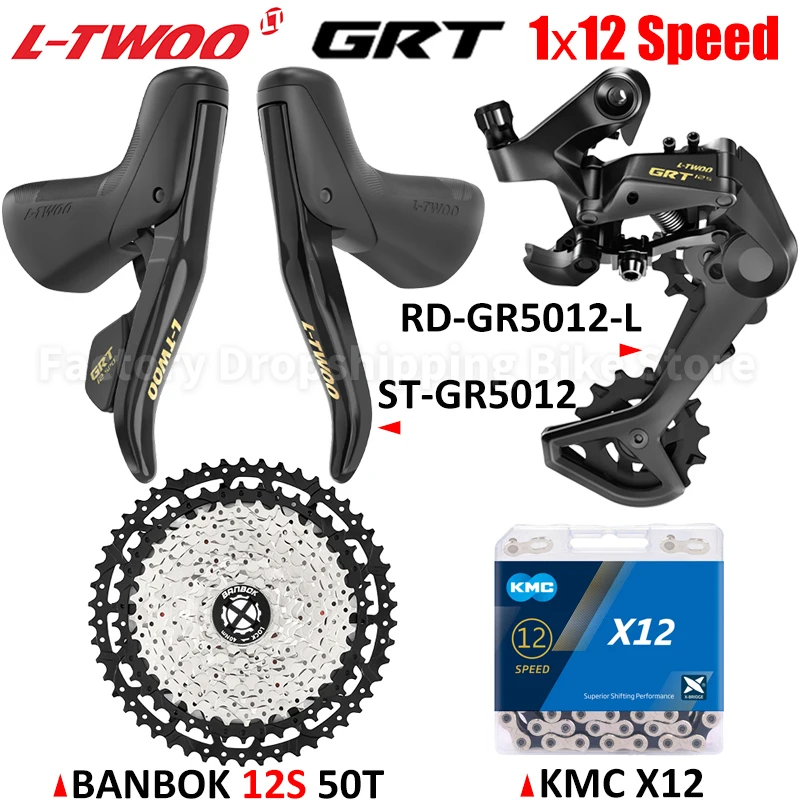 Фото LTWOO GRT 1x12 Speed Gravel Комплекты переключателей для шоссейного велосипеда Механический тормоз без демпфирования Задний переключатель BANBOK 50T Кассета №1
