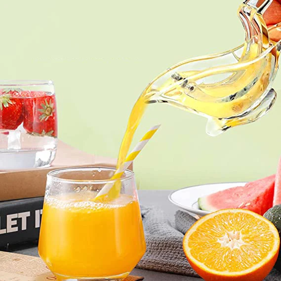 

Hand Manual Lemon Squeezer Bird Shape Acrylic Clip Portable Orange Fruit Hand Juicer Transparent Mini Press Juice Kitchen Tool