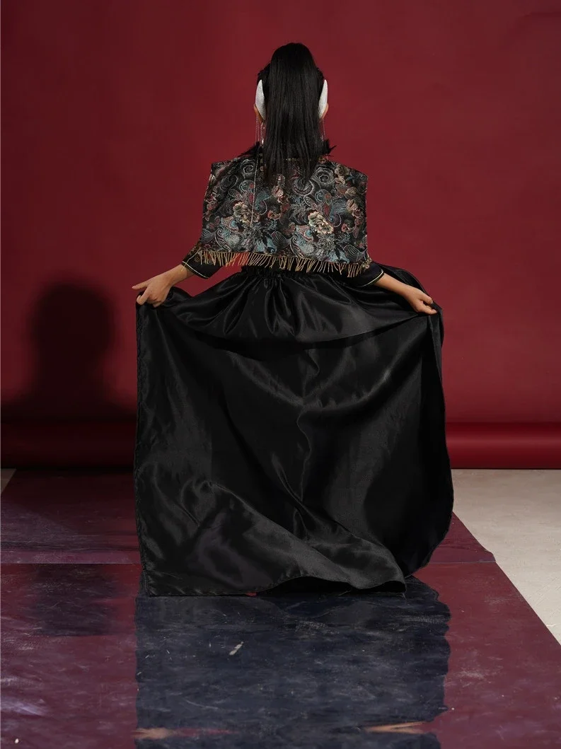 Жилет Guochao для девочек Cheongsam со шлейфом модель в китайском стиле подиум модное