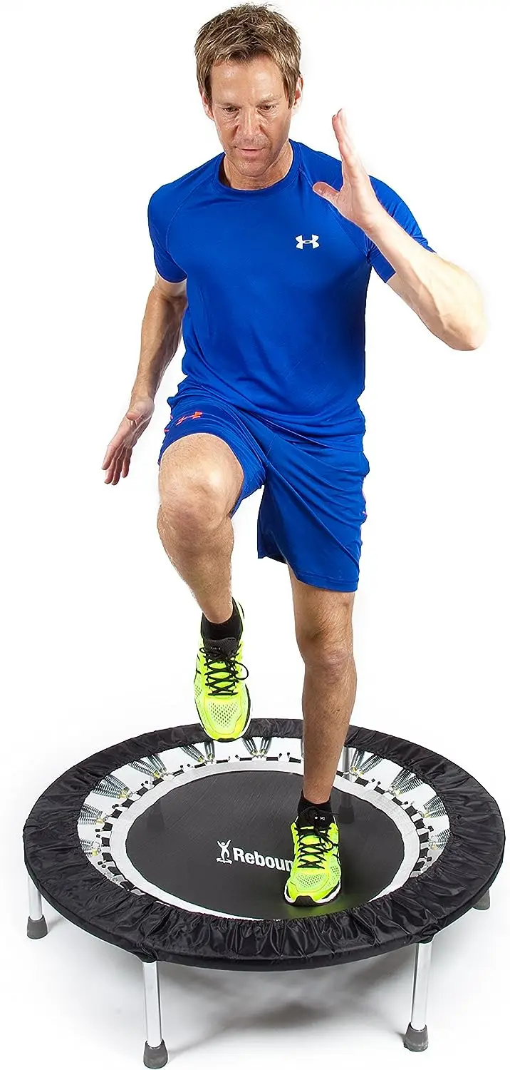 

Pro Home Gym Rebounder Mini Trampoline 40'' + Handle Bar | Includes Workouts Online + DVD's | Adults Indoors | 150kg