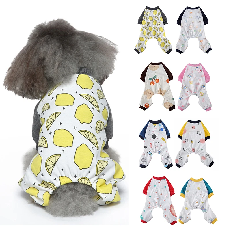 

Хлопковая мягкая Пижама для собак, с рисунком в виде двух предметов, новинка для весны и лета, одежда для щенков, кошек, маленьких и средних Й...