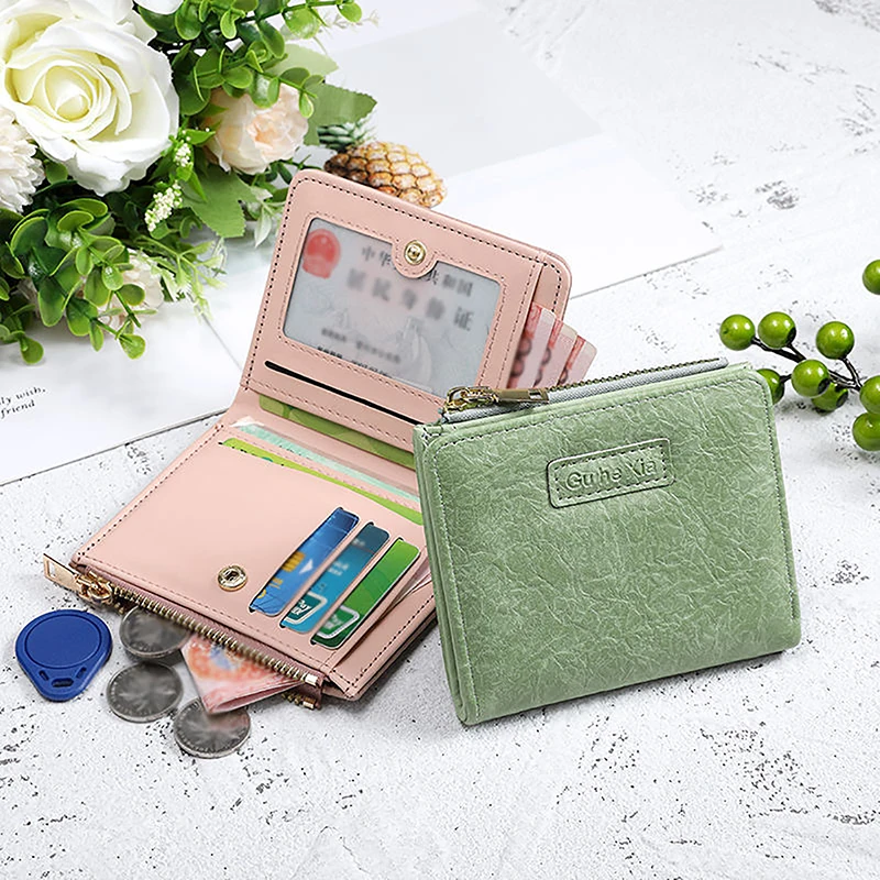 

Retro Buckle Crop Wallet Female Fashion Ladies Multifunction ID Holder High Quality Zipper Card Holders Wallet Coin Purse