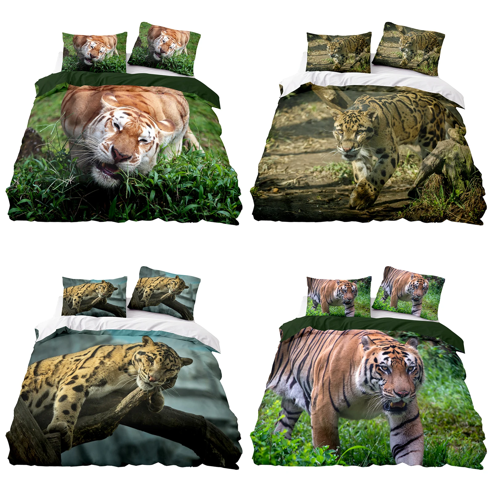 

Cute Tiger Pattern Duvet Cover 200X200 With Pillowcase Home Comfort Single Double Quilt Cover Bedding Set Twin Full Queen King