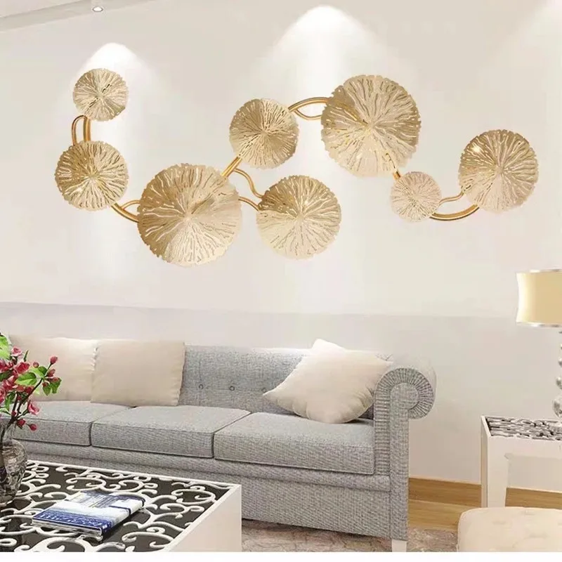 

Nordic Lotus leaf wall light LOFT industrial style retro Wall Sconce For hotel background wall living room bedroom aisle lamp