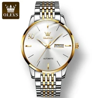 olevs 6632 fashion automatic mechanical watches for men stainless steel strap waterproof full automatic men wristwatches