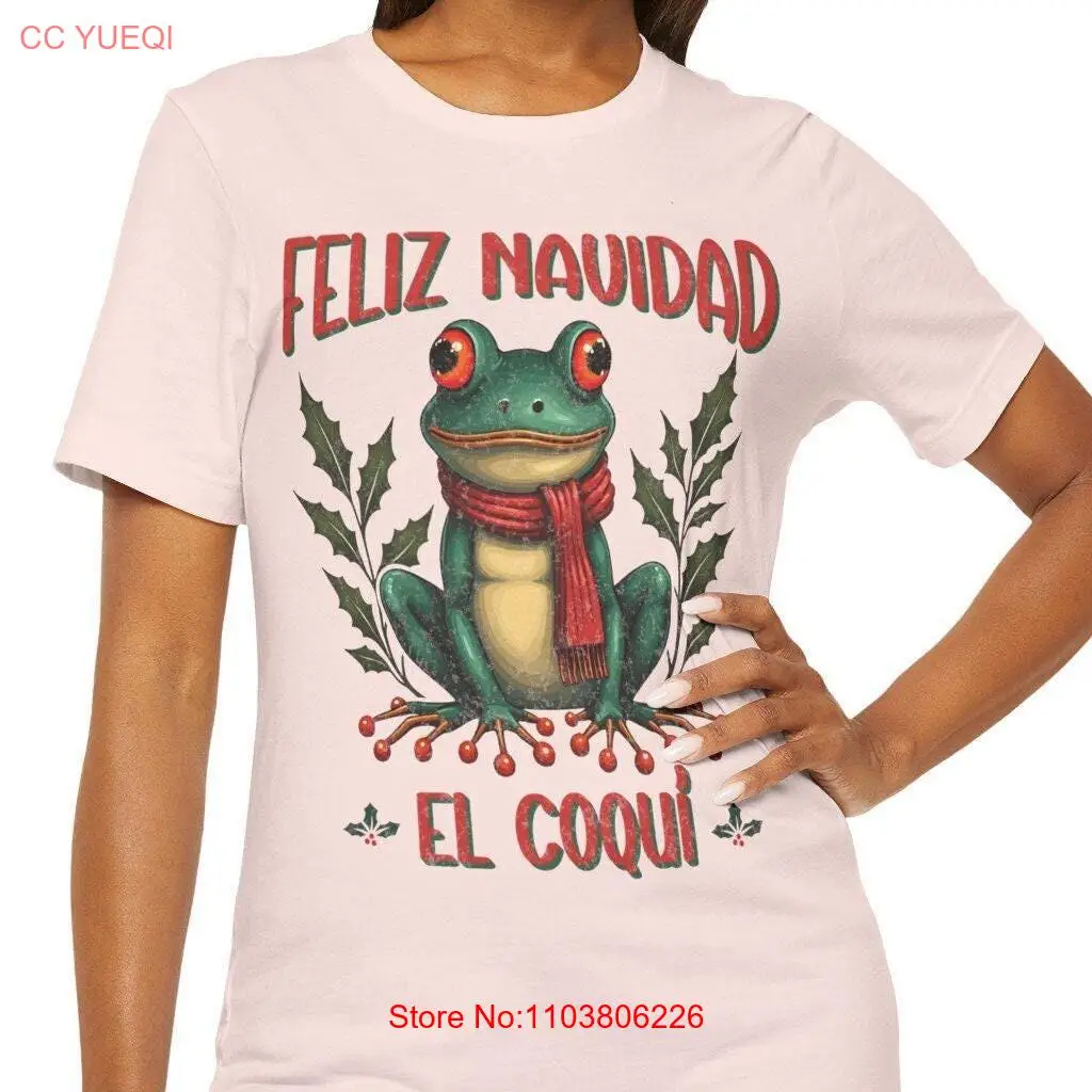 Feliz Navidad Coqui T Shirt Festive Holiday Tree Frog Xmas Puerto Rican Red Green Jersey Merry Christmas