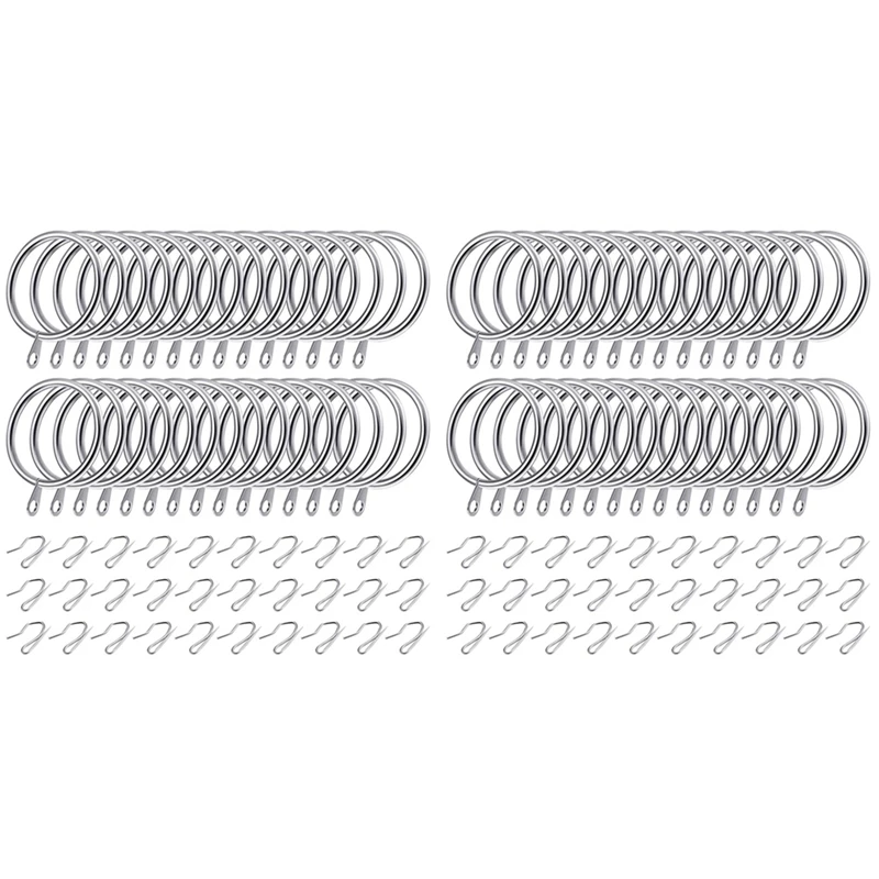 

60 Pcs Metal Drapery Curtain Rings Curtain Hanging Rings And 30 Pcs Curtain Drapery Pin Hooks For Window Shower Curtain