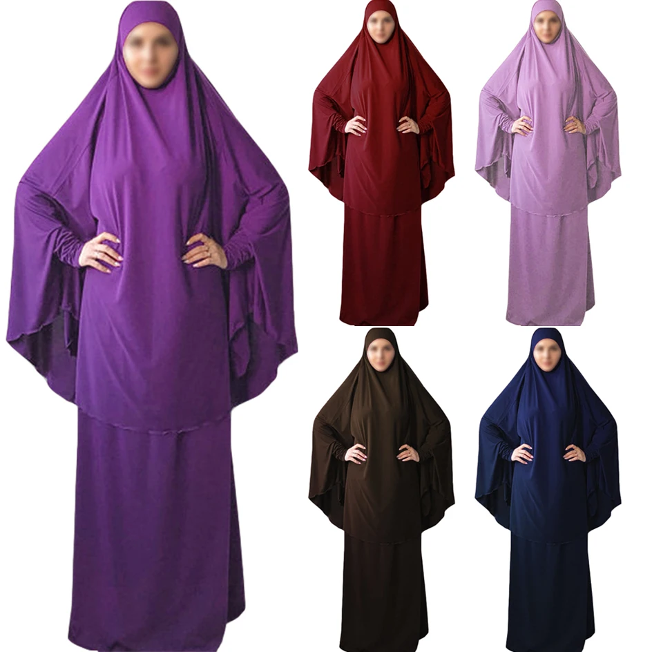 Jilbab Abaya молитвенная одежда Khimar 2 предмета Женская юбка с капюшоном костюм Мужская