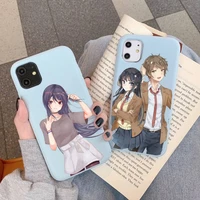 anime mai sakurajima phone case soft solid color for iphone 11 12 13 mini pro xs max 8 7 6 6s plus x xr