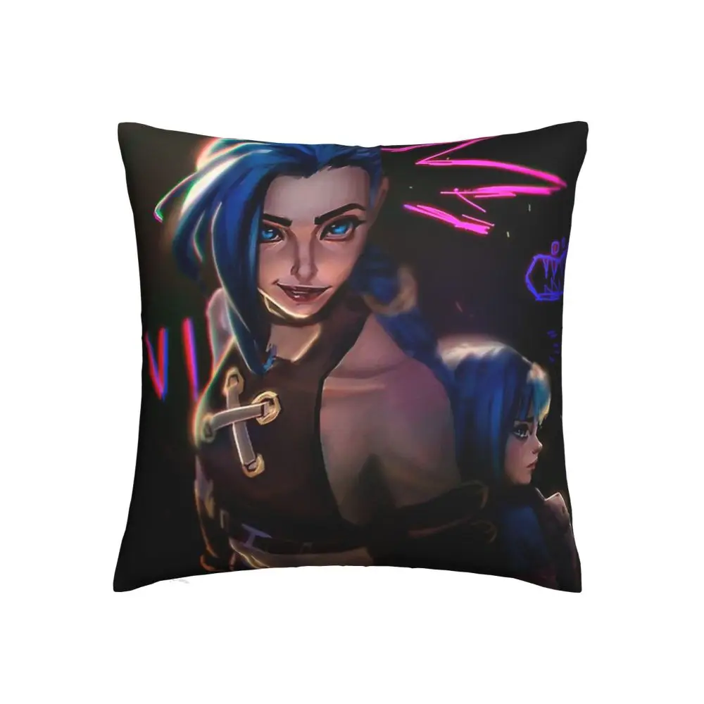 

Декоративная наволочка Jinx Team чехол для подушки из полиэстера Arcane League of Legends, Подарочная наволочка для аниме, с двусторонним принтом, 45x45 см