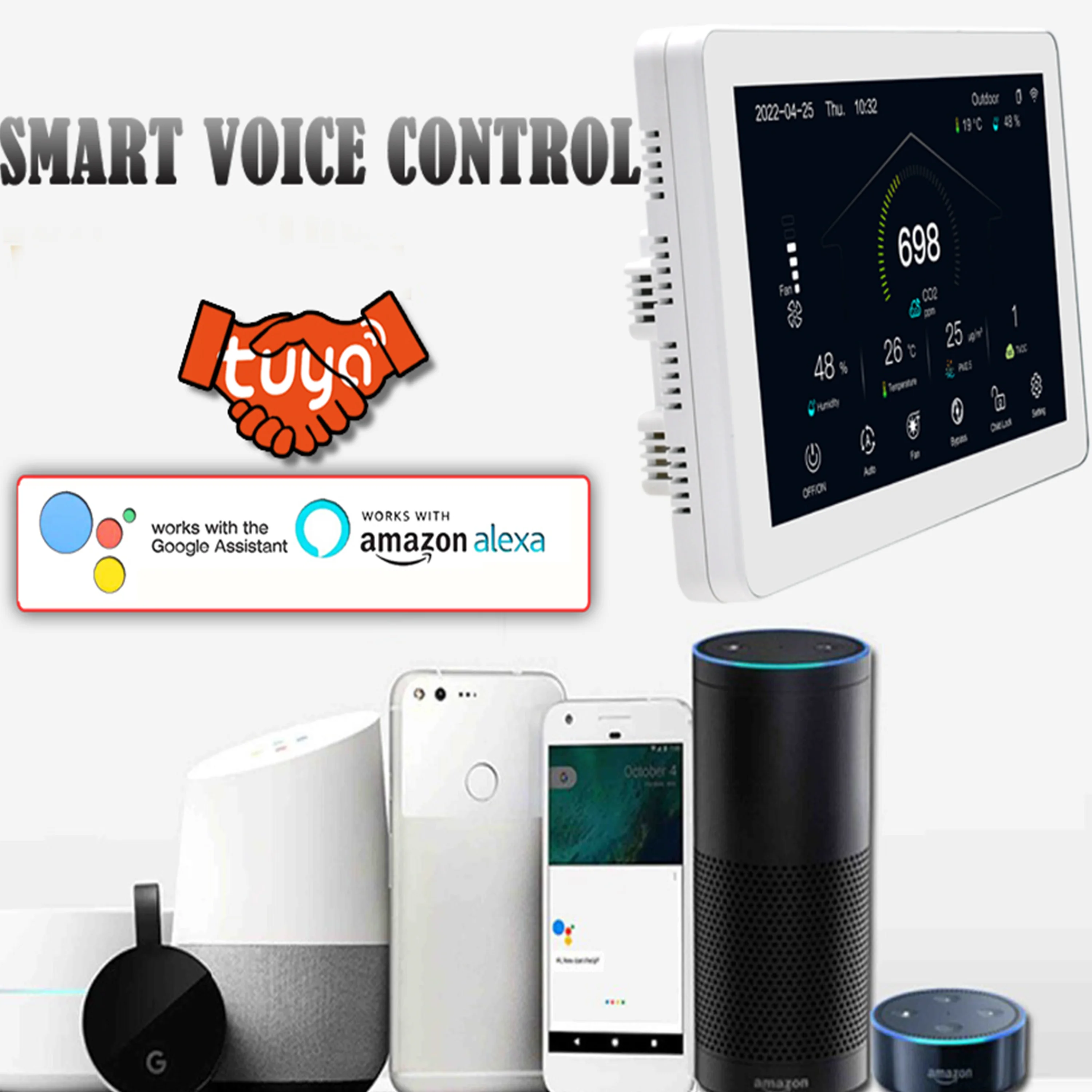 Датчик Wi-Fi TUYA VOC PM2.5 CO2 контроль PPM падение для домашней системы вентиляции