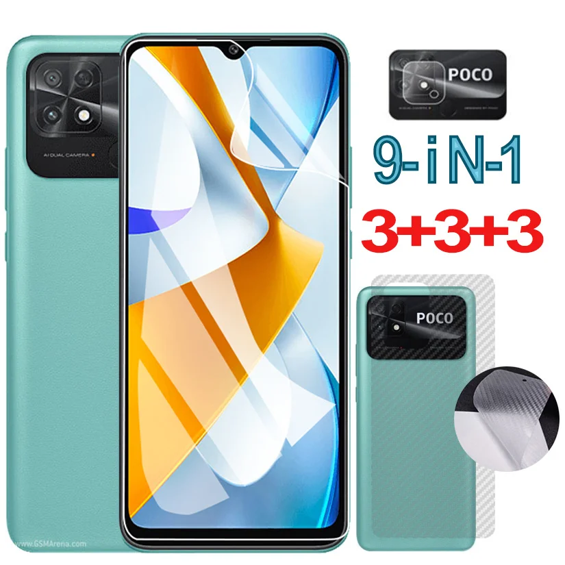 

PocoC40 Hydrogel Film For Xiaomi Poco C40 Screen Protector Poco C 40 Transparent Soft Protective Films Little Pocco Poko C40 5G Back Film Camera Lens Protection Poco C40 2022 Not Glass
