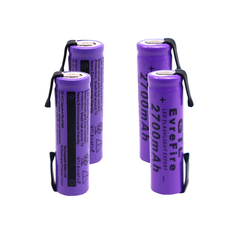 

New 14500 Lithium Battery 3.7V 2700mAh Rechargeable Batteries Welding Nickel Sheet bateria For Torch LED Flashlight Toy