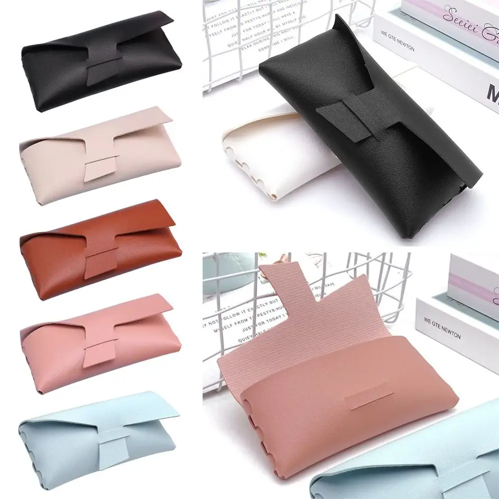 

Solid Color Glasses Bag Eyewear Accessories Soft Leather Rectangular Reading Glasses Case Eyewear Storage Bags Men
