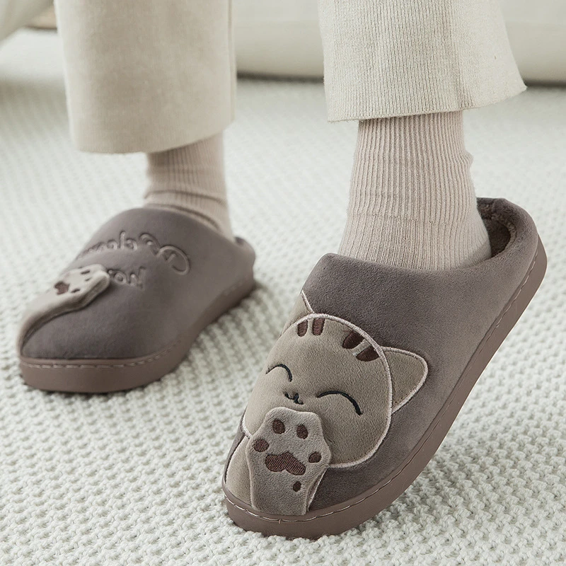 

Men Plush Slippers for Mens Cotton Shoes Women Winter Warm Home Slippers Indoor Slippers Fashion Casual Shoes Winter Slipers