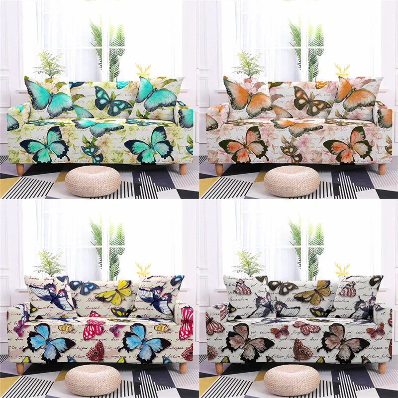 

Креативный дизайнерский чехол для дивана с бабочками, эластичные Нескользящие домашние диваны для гостиной, чехол для дивана с полным покр...