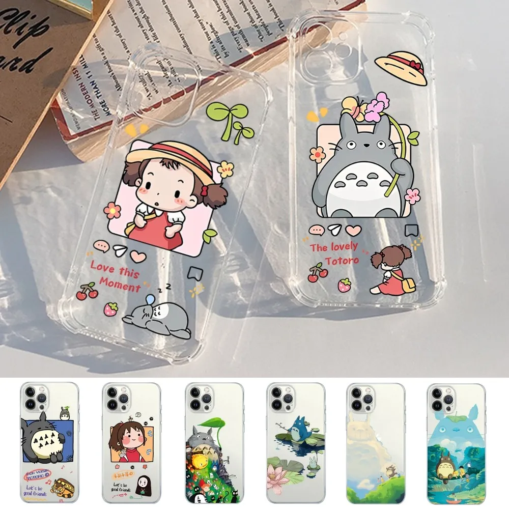 

My Neighbor Totoro Phone Case For iPhone 14 13 12 11 Pro Max Mini X Xs XR 6 7 8 Plus SE 2020 Transparent Case