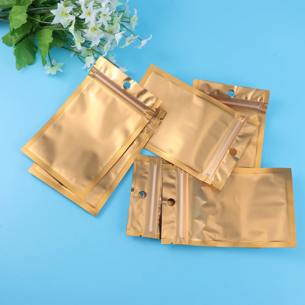100 шт. закрывающаяся матовая сумка из алюминиевой фольги плоская молния